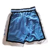 New College Vintage Basketball Shorts Zipper Pocket Running Clothes North Carolina Blue Color Just Done Size S-XXL