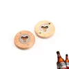 Innovatief ontwerp magnetisch een flesopener houten ronde fridger magneetopener coaster fles opener met magneten ljja10657868445