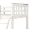 US Stock Twin Over Full Bunk Bed möbler med stegar Två förvaringslådor Vit sovrumsmöbler för barn Vuxen LP000065kaa