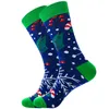 Christmas Stocking Men Women Autumn Winter Keep Warm Stockings Mid-calf Sock Cartoon Santa Snowman Printed Cotton Blends Socks