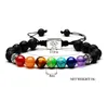 Yoga handgemachte 7 Chakra Perlen Stränge Baum des Lebens Charm Armband Lava Steine Perlen Seil schwarze Vulkanstein Armbänder für Frauen Männer