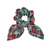 Kobiety Hairbands Girls Christmas Czerwona Plaid Xmas Snow Elastyczne Pierścień Włosy Krawaty Akcesoria Ponytail Uchwyt Na Hairbands Królik Uszy Scrunchies M2575