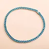 3456mm Hip Hop Bling Iced Out Pink Blue CZ Stone Tennis Chain Chokers Necklace for Women Men Unisex Fashion Jewelry7793908