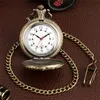 Bronze/Silber Gold One -Stück Uhren Japan Anime Design Herren Damen Quarz Pocket Uhr Analog Uhr Anhänger Kette Uhr mit LED -Zifferblatt Weihnachtsgeschenk