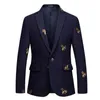 Costumes pour hommes Blazers Bees Blazer hommes mode mariage bal bouton unique pour homme élégant costume veste 6XL EM206