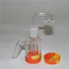 wholesale Accessori per fumatori narghilè Raccoglitore di cenere di vetro con contenitore in silicone staccabile per piattaforma petrolifera dab 14mm 18mm bong ashcatcher