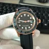 Heren automatisch horloge 42 mm rosé gouden kast rubberen band Glow horloge Orologio di Lusso 5ATM 2813 beweging