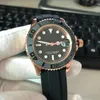 Erkekler Otomatik İzleme 42mm Gül Altın Kılıf Kauçuk Band Glow Watch Orologio Di Lusso 5atm 2813 Hareket