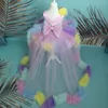 Bunte Hi-Lo 2020 Blumenmädchenkleider handgemachte Blumen V-Ausschnitt Brautkleider für kleine Mädchen Vintage Kommunion Festzug Kleider Kleider F187