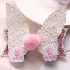 Accessori per capelli Boutique Ins 15pcs Fashion Cute Glitter Ears Bowknot Forcine Pom Animal Bow Clips Easter Princess Headwear1