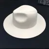 Women 100 Wool Felt Hats White Wide Brim Fedoras for Wedding Party Church Hats Pork Pie Fedora Hat Floppy Derby Triby Hats Base8314499