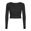 lange mouw gym yoga sport crop top dames naadloze t-shirt fitness vrouw sport t-shirt workout tops voor vrouwen sportswear8057272