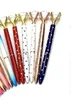 Creative Crystal Glass Kawaii Ballpoint Pen Big Gem Ball Pen With Large Diamond 11 Colors Fashion School Office