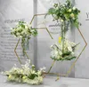 Outdoor Lawn Wedding backdrops iron acrylic frame geometric arch T stage decor props wedding flower rack party table centerpieces cake stand