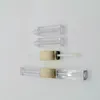 Tutto l'oro di lusso 6ML Double Head Square Clear Lip Gloss Tubes Vuoto Lipgloss Tube Cosmetic Lip Gloss Bottle Packaging Contain224R