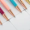 New Big Diamond Ballpoint Pennor Bling Liten Crystal Metal Pennor Skolkontor Skriva Tillbehör Business Pen Stationery Studentgåva