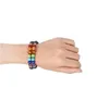 Yoga handgemachte 7 Chakra Perlen Stränge Baum des Lebens Charm Armband Lava Steine Perlen Seil schwarze Vulkanstein Armbänder für Frauen Männer