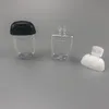 30 ml Hand Sanitizer Bottle Pet Plastic Half Round Flip Cap -flaskor Barn Bär desinfektionsmedel Portable Silicone Bottle Cover 6810881