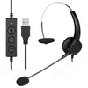 Telefon Headset Call Center Operator USB Corded 360Rotatable OffiCal Headphone Przenośne rozrywki Słuchawki Słuchawki