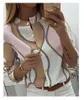 Womens Pattern Shirt Fashion Trend Spring Stand Collar Long Sleeve Slim Fit Blouses Designer Famale Casual Print Shirts Clothes