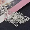 Classic silver diamond crystal white pearl hair accessories wedding braided headdress hair comb party women jewelry