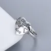 Women Heart Letter Ring with Stamp Letter Finger Ring Gift for Love Girlfriend Size 6/7/8/9 Fashion Jewelry Accessories