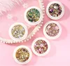 Nail Art Decoration Charm Gem Koraliki Rhinestone Hollow Shell Flake Flatback Nit Mieszane Błyszczący Brokat 3D DIY Akcesoria