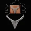 Stonefans Sexy Tassel Rhinestone Thong Underwear slipje Crystal Bikini Belly Body Chain Sieraden voor dames nachtclub accessorie2240664