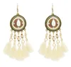 Retro earrings temperament exaggerated creative round big cross-border tassel ethnic style diamond earrings LY057