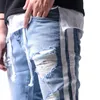 Calça Jeans Masculina 2021 Fashion Slim Pencil Stretchy Rasgado Skinny Biker Casual Hole Design Streetwear