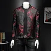 Fashion Men's Floral Jackets Embroidery Flower Stylish Bomber Jacket Men Zipper Pocket Outerwear Coat Male Slim Fit Veste Male