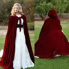 Рождество Плащи Gothic капюшон бархат с капюшоном плащ Gothic Викк Robe Medieval Witchcraft Larp Мыс женщины Свадебных куртки Обертывание