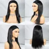 Parrucca Glueless con fascia dritta setosa Parrucche per capelli umani Remy Parrucca brasiliana fatta a macchina per le donne