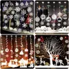 Adesivo natalizio bianco Buon Natale Adesivi rimovibili per vetri per finestre a parete Fiocco di neve Adesivi a forma di alce Babbo Natale pupazzo di neve