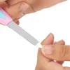 Nail Art Acciaio inossidabile Doppia testa Lima per unghie Pelle morta Forchetta Manico in plastica Strumento esfoliante per manicure per unghie
