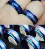 50 Uds. Anillos de banda de acero inoxidable azul arcoíris para hombres y mujeres, anillos de amuleto de moda, mezcla de colores, lotes de joyería al por mayor