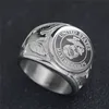 Oficiales del Cuerpo de Marines de los Estados Unidos Ring USMC US Navy USN USN Military Ejército Firafador Ring Men's Ring Joyería de acero inoxidable83331469