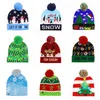 LED Light-up Noël Tricot Bonnet Flocon De Neige De Noël Crochet Chapeaux Xams Lumière Pompon Ball Ski Cap En Plein Air Chaud Bonnets Oreillettes Skull Cap LSK971