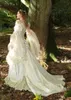 Vintage Gold Gothic Brautkleider Brautkleider Prinzessin Korsett Langarm Country Garden Brautkleid Keltische Renaissance Cosplay318A