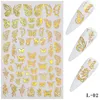 1pcs Gold Silver Nail Art Laser Butterfly Stickers Spring Summer Butterfly Metal Sticker Decals Holographic Manicure Decorations