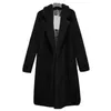 2020 Varm plysch kappa Outwear Kvinnor Faux Fur Coat Teddy Bear Kvinna Vänd ner Krage Fur Jacket Ladies Overcoat Fashion Long