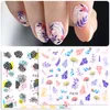 Eco-friendly1 Sheet Black Flower 3D Nail Art Stickers Summer Theme Sliders Flowers Leaves Mandala Leaf Geometry Adhesive Nail Decals Design