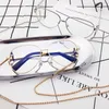 2020 nouvelles lunettes conception de bijoux luxueux hommes femmes lunettes de soleil chaînes creux rond chaîne en métal avec 3 couleurs en gros