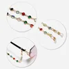 gold or silver electro-plated eyeglass chains reading glass holder sunglass retainer decorated with colorful flat acrylic beads