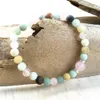 Bracelet Mala en Quartz Rose et Amazonite pour femmes, 6mm, en cristal naturel, Protection de l'équilibre tibétain, MG0857