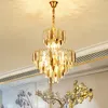 Altın Ayna Yüzey Kristal Avizeler Işıklar Fikstür Led Modern Kristal Chandelier Hotel Home İç Mekan Aydınlatma Dia50cm Parlak Parlatıcı