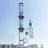 3 Chambers Cookahs с пепельной ловцом построить Bong Big Bong Bong дисковые дисков Perc стеклянные водопроводные трубы душа DAB буровая установка кальян WP522