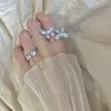 Neue Design Zirkon Schmetterling Öffnung Einstellbare Ring Kristall Quaste Finger Ring Mode für Frauen Mädchen Party Hochzeit Ringe
