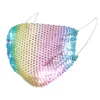 Mesh bottom hollowed-out colored diamond gradient color fashion face masks protective mask dust breathable designer face masks free shipping