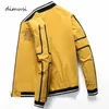 Dimusi Autum Zima Męska Bombowiec Zipper Jacket Męski Moda Streetwear Pilot Pilot Coat Casual Slim Fit Baseball Kurtki Mężczyźni Odzież